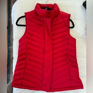 Red Puff Down Vest w/ Zip closure Pockets